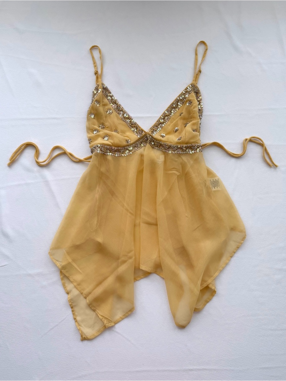 Live 4 Truth Yellow Embellished Handkerchief
Hem Cami Top Size S